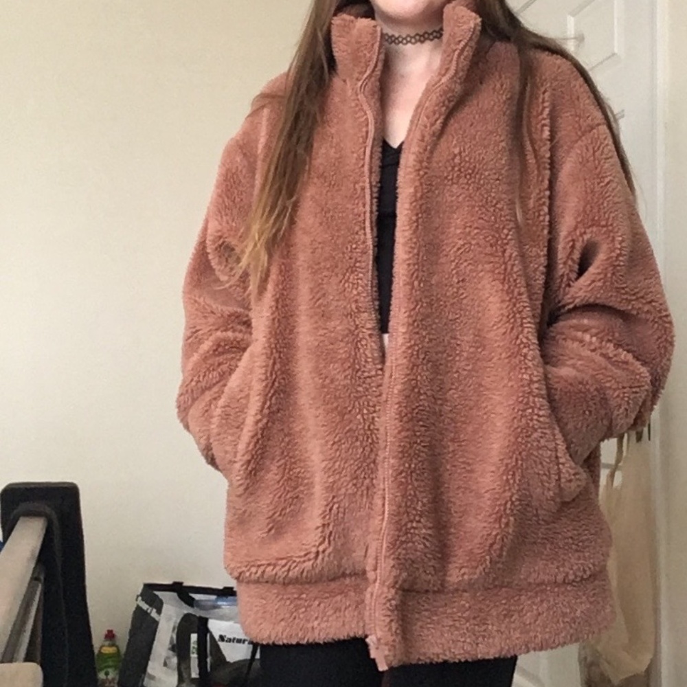 Alo Norte Sherpa Coat Yoga Jacket Henna Brown